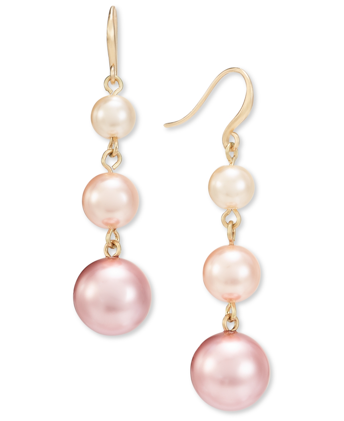 Gold-Tone Imitation Pearl Ombre Drop Earrings, Created for Macy's - Multi