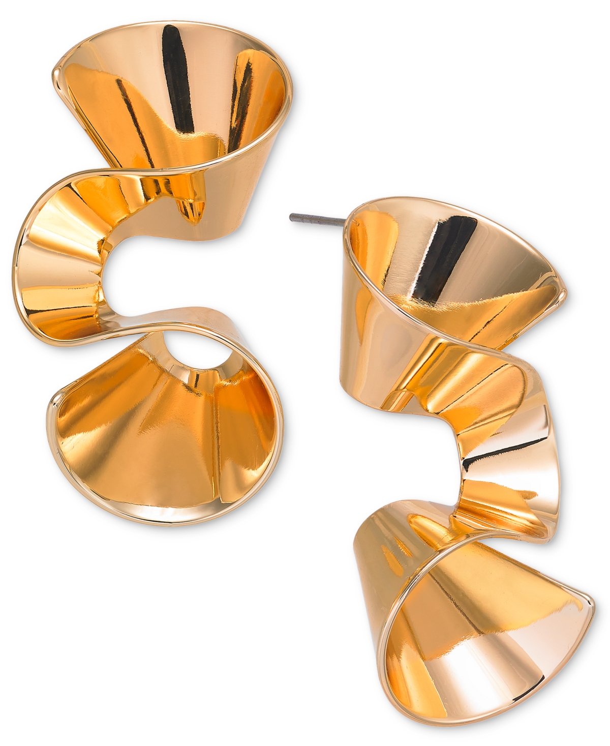 Shop Inc International Concepts Gold-tone Folded Drop Earrings, Created For Macy's