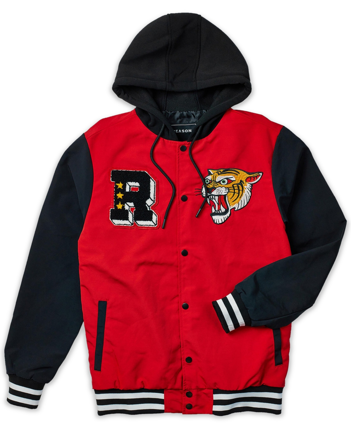 Reason Men's Tigers Varsity Hooded Jacket In Red