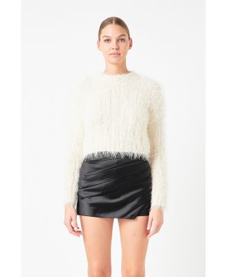 Women's Long Sleeve Cropped Sweater