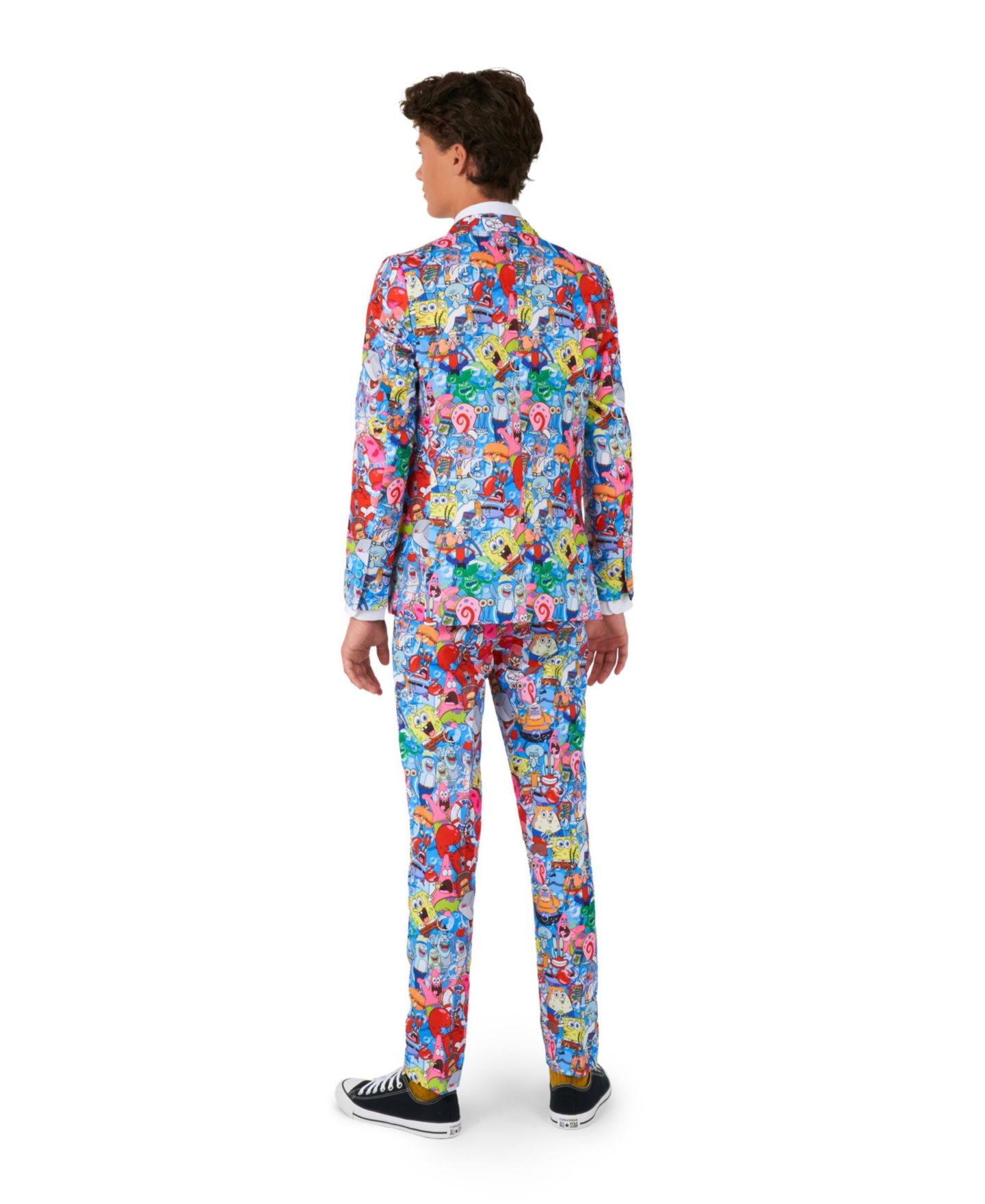 Детский приталенный костюм OppoSuits SpongeBob Frenzy: пиджак, брюки, галстук на клипсе — фото 2