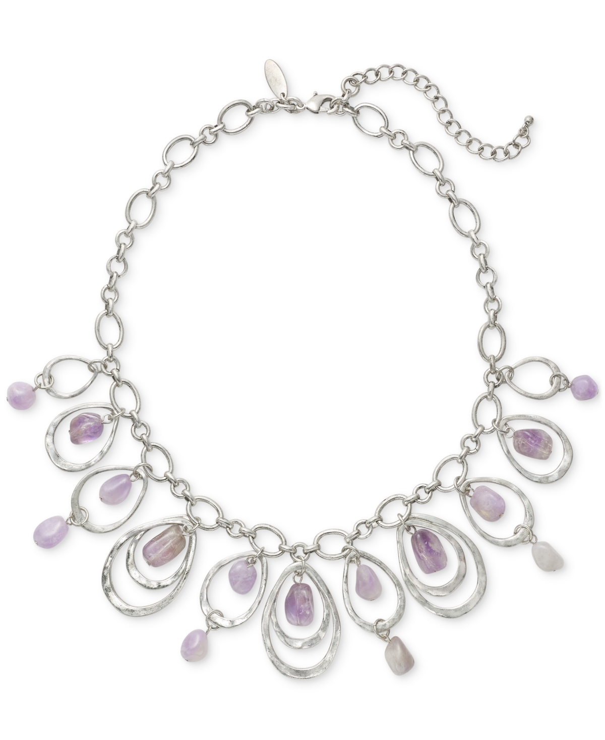 Shop Style & Co Orbital Bead Statement Necklace, 18-1/4" + 3" Extender, Created For Macy's In Purple