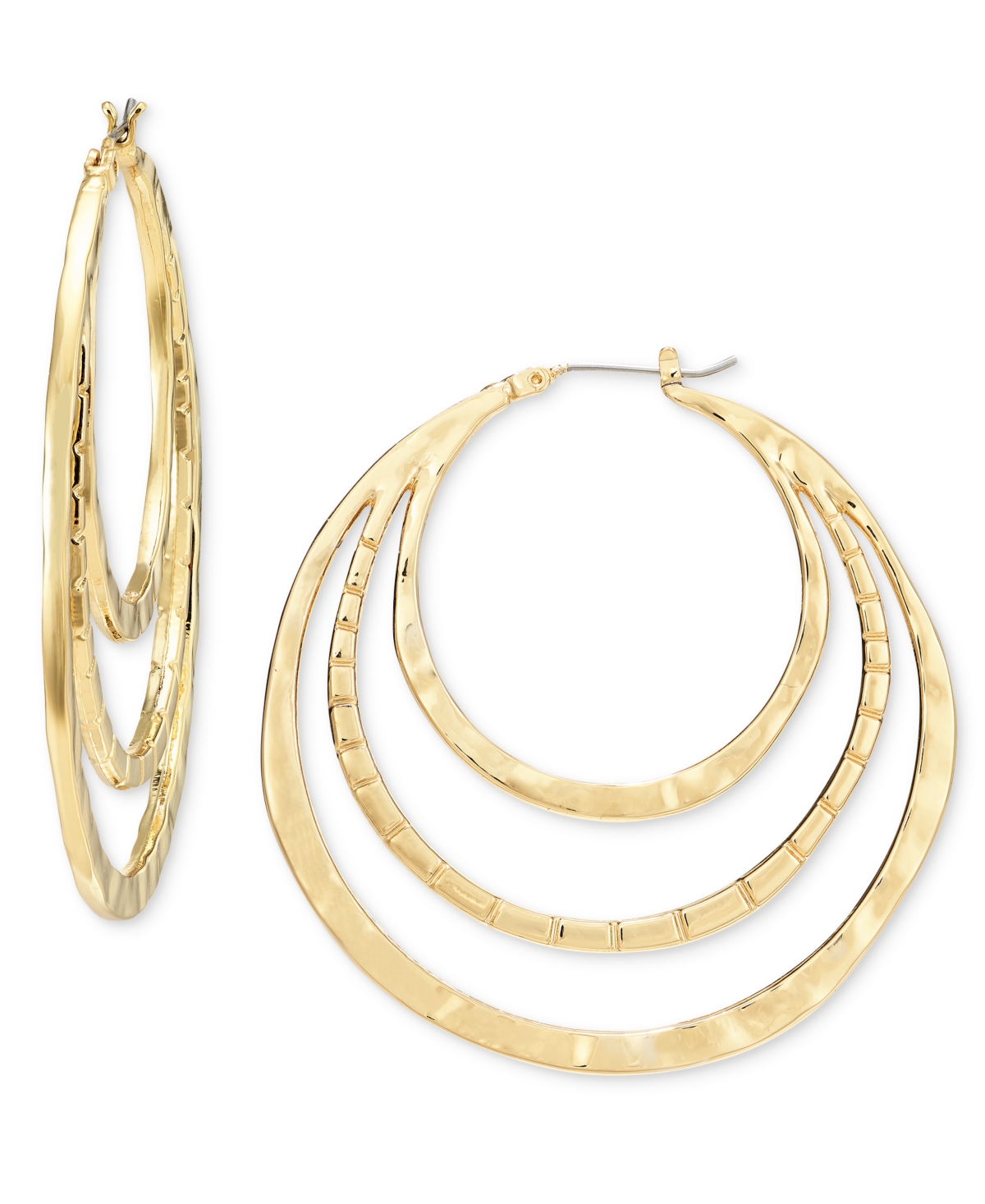 Gold-Tone Multi-Row Hoop Earrings, 2", Created for Macy's - Gold