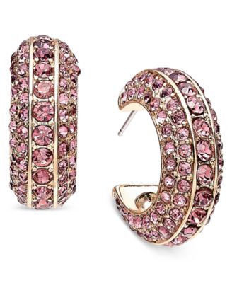 I.N.C. International Concepts - Gold-Tone Crystal Hoop Earrings, 1"