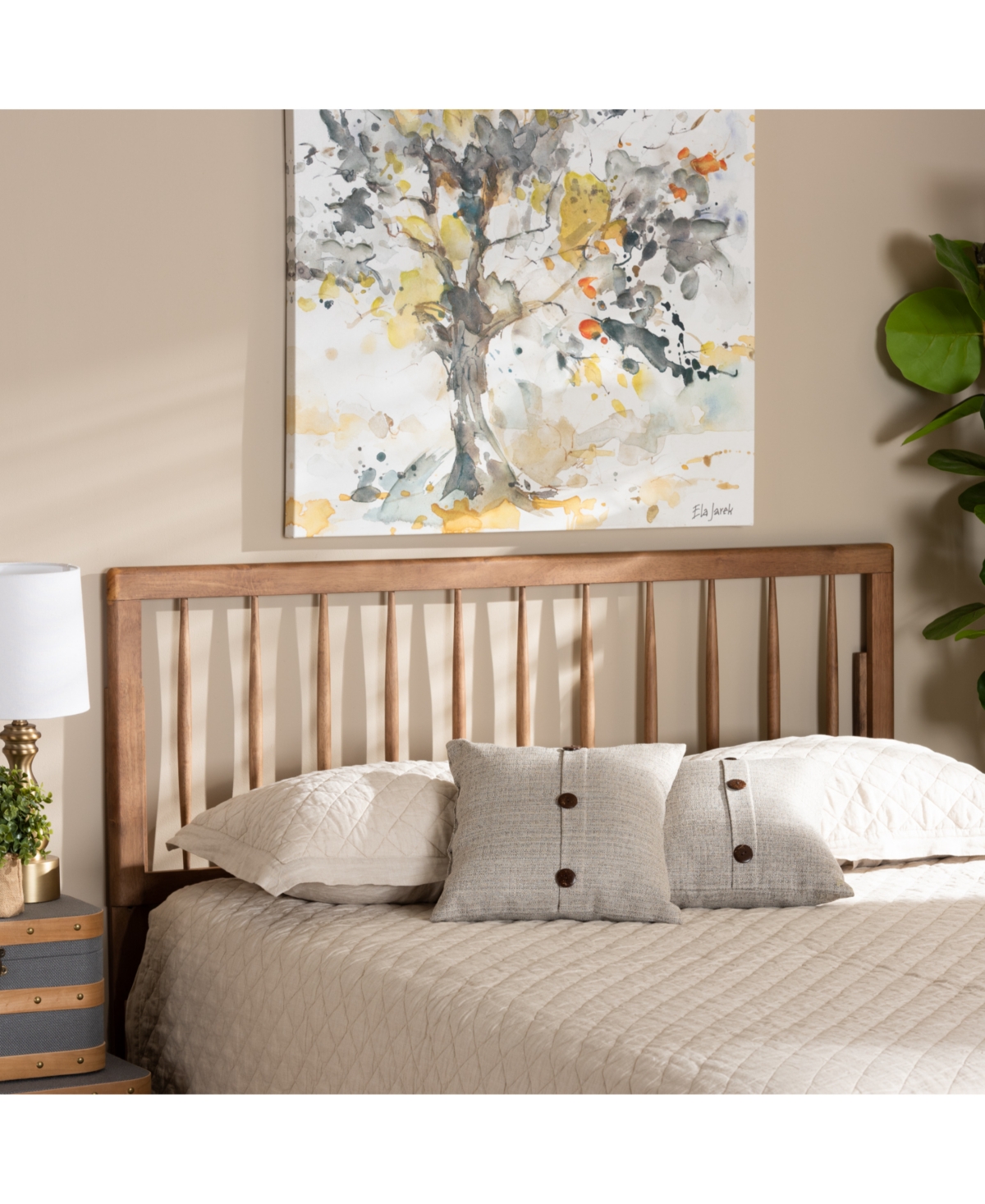 Baxton Studio Valin Modern and Contemporary King Size Finished Wood Headboard
