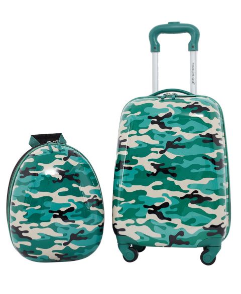 Детские чемоданы Travelers Club Luggage Set, 2 Piece, цвет: Зелёный камуфляжный