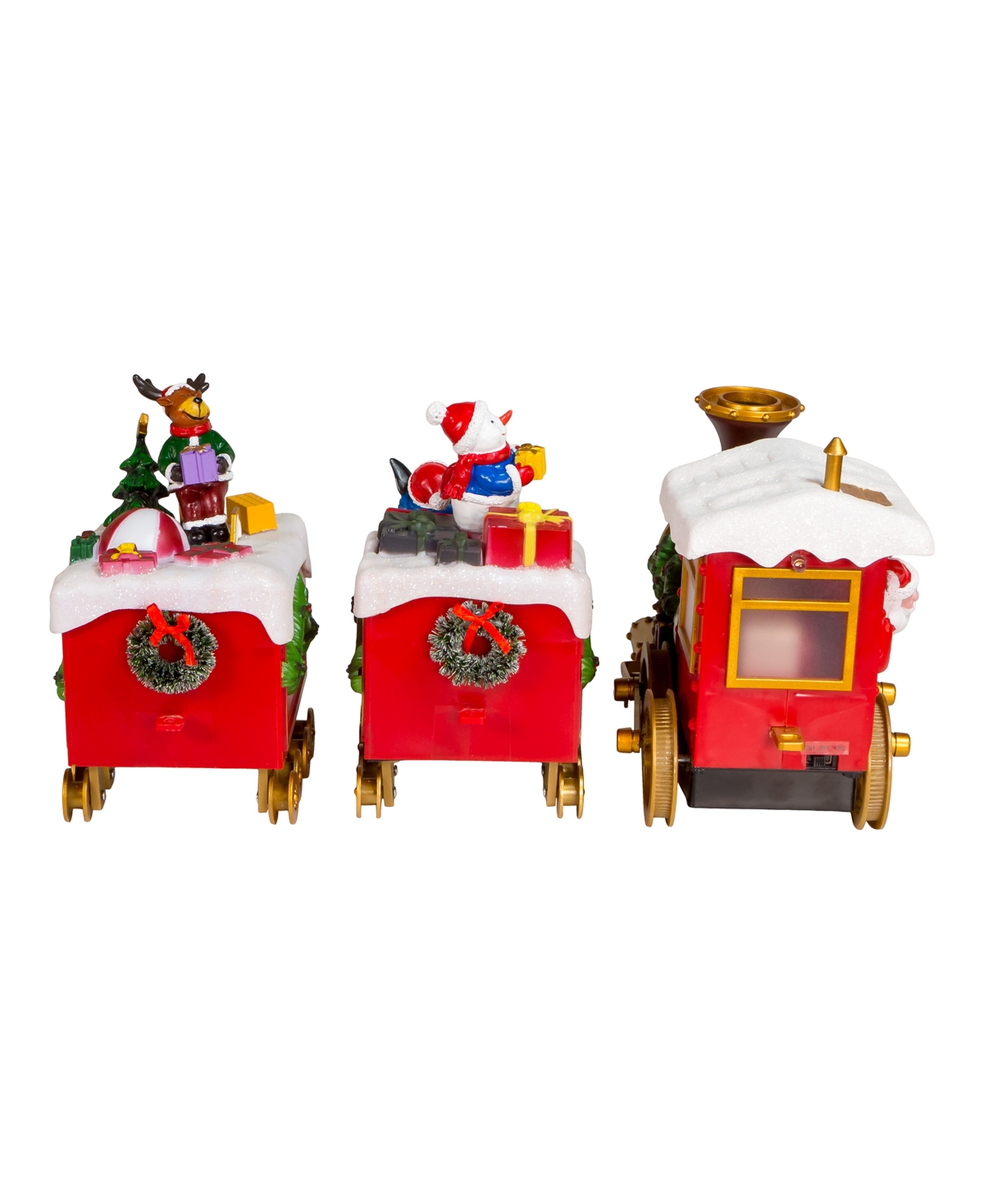 Kurt Adler Battery-Operated Light Up Musical Santa Train Set, 3 Piece Set