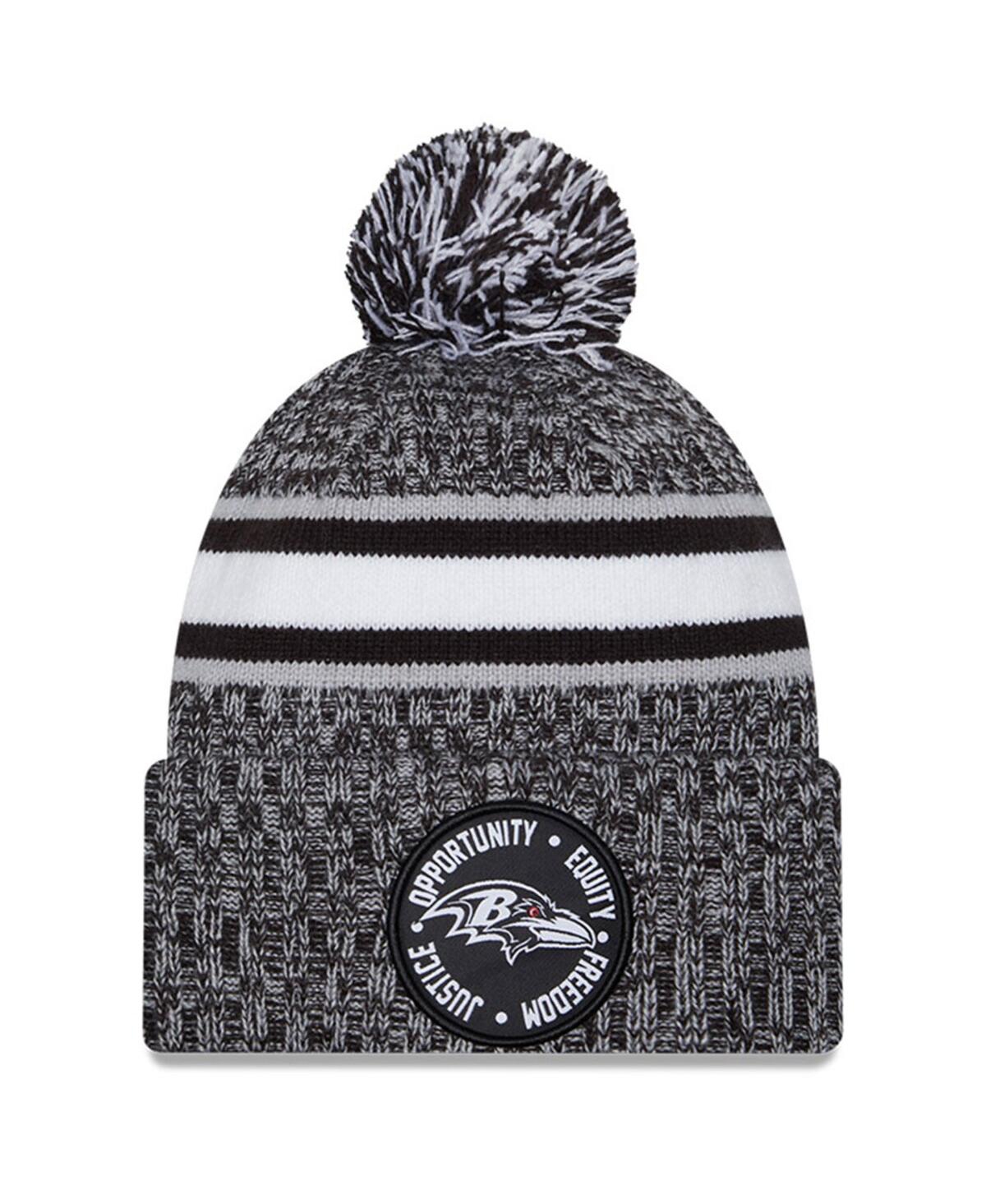 New Era Men's  Heather Black Washington Commanders 2023 Inspire Change Cuffed Knit Hat With Pom In Heather Black