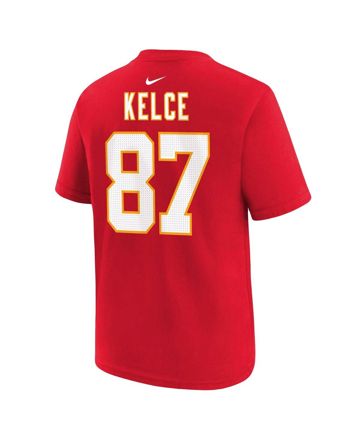 Big Boys Nike Travis KelceKansas City Chiefs Player Name and Number T-shirt - Red