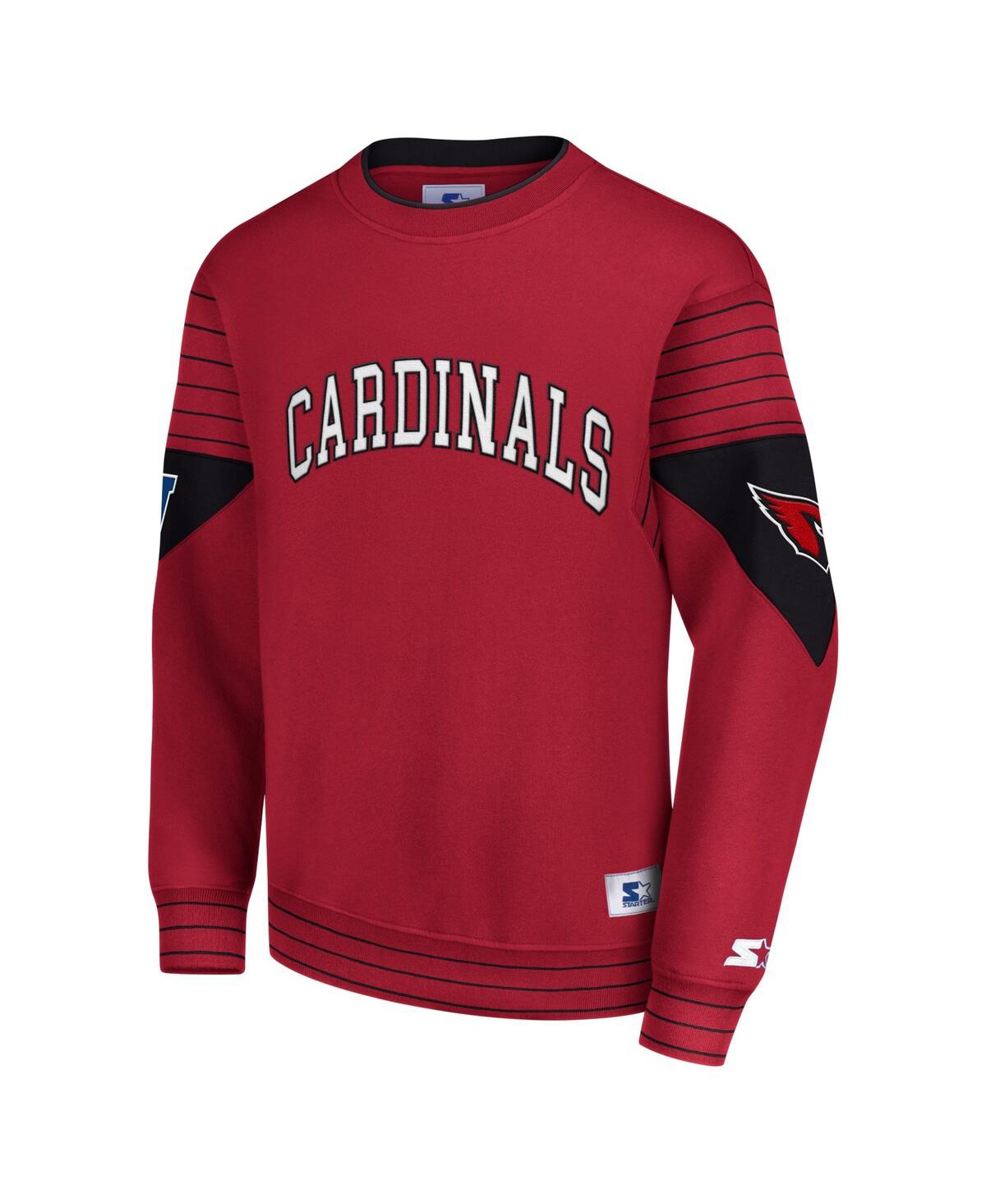 Shop Starter Men's  Cardinal Arizona Cardinals Face-off Pullover Sweatshirt