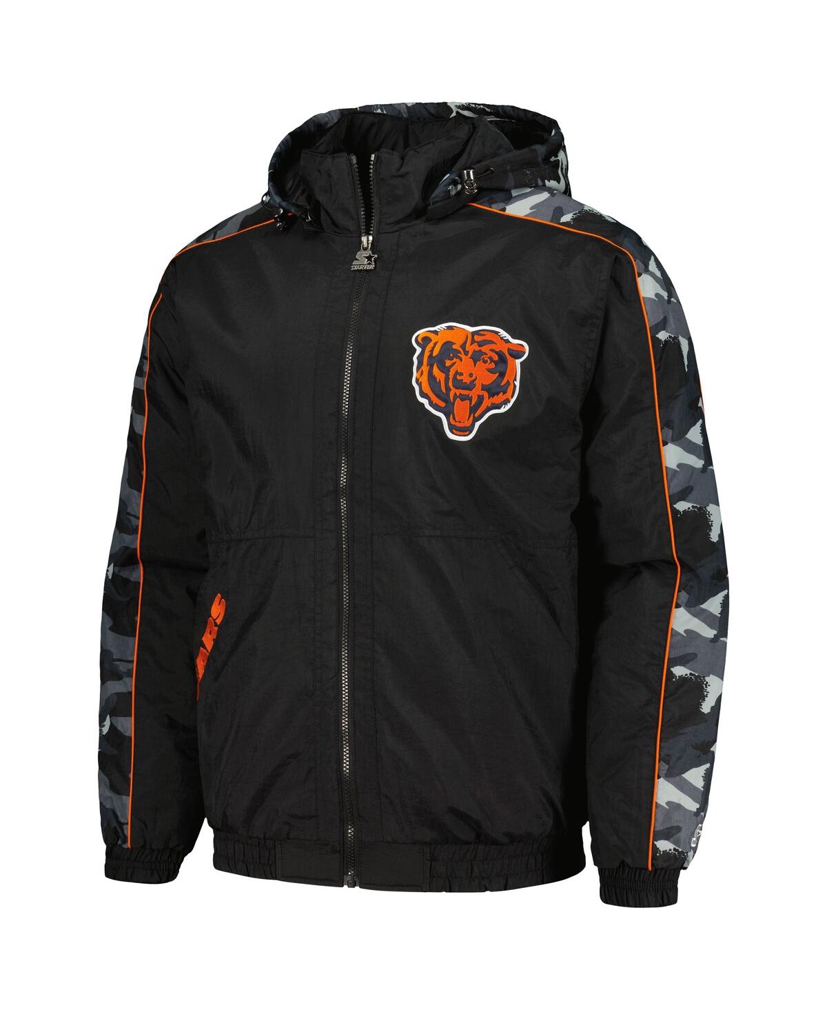 Shop Starter Men's  Black Chicago Bears Thursday Night Gridiron Full-zip Hoodie Jacket