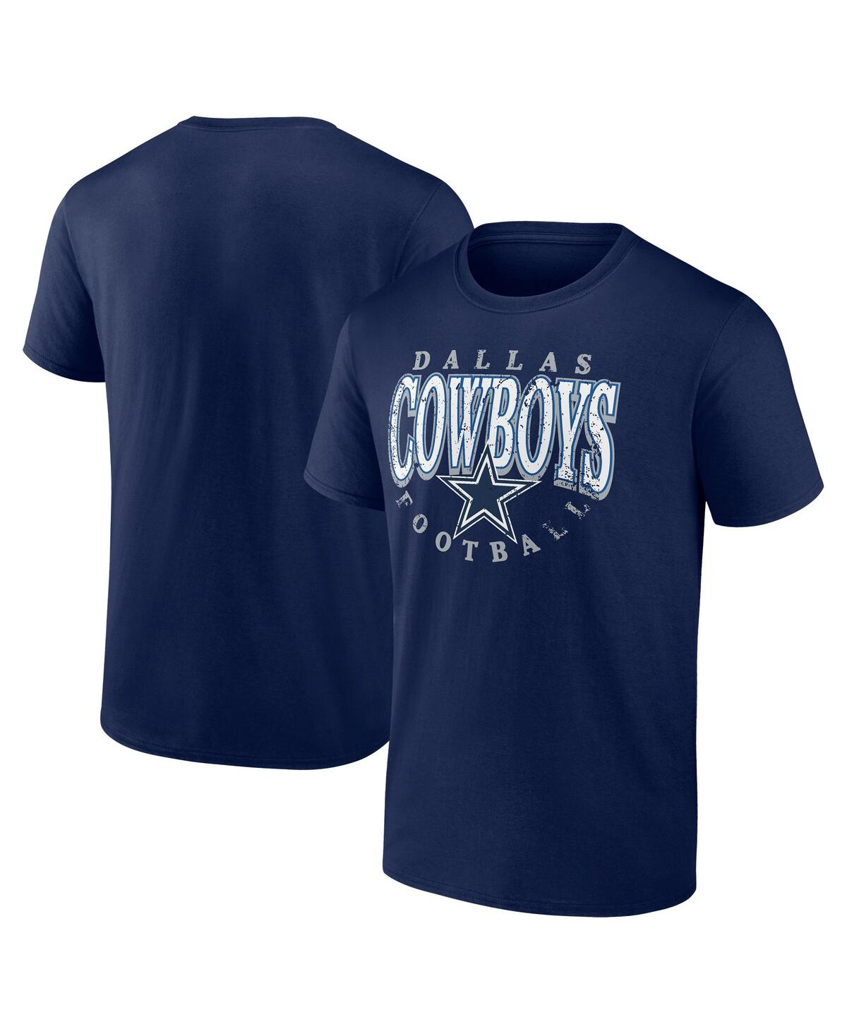 Fanatics Men's  Navy Distressed Dallas Cowboys Game Of Inches T-shirt