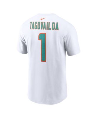 Men's Tua Tagovailoa White Miami Dolphins Player Name and Number T-shirt
