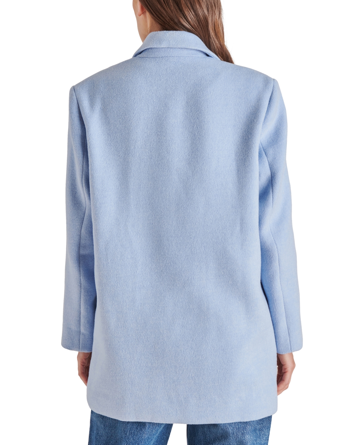 Shop Steve Madden Women's Myra Double-breasted Coat In Powder Blue