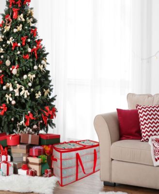 26.25" Transparent Zip Up Christmas Storage Box, Holds 128 Ornaments