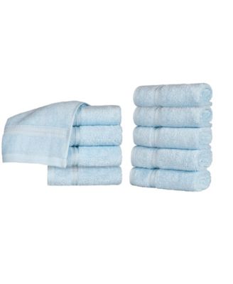 Solid Quick Drying 100% Egyptian Cotton 10-Pc Washcloth Set