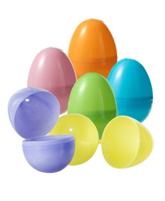 90 Pack 2.25" H Easter Plastic Fillable Eggs in 6 Colors, 15 of Each