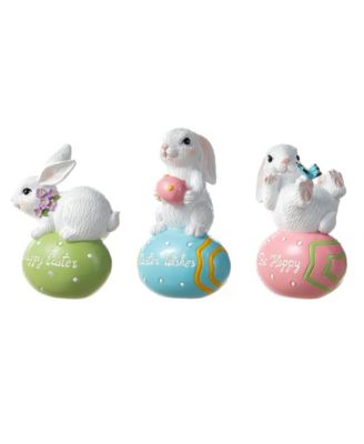 4.5" H Easter Resin Bunny Table Decor, Set of 3