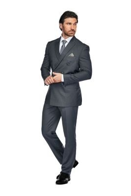 Men's Slim Fit 2-Piece Double Breasted Suit