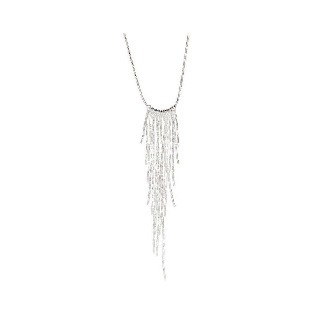 Long Fringe Necklace - Silver