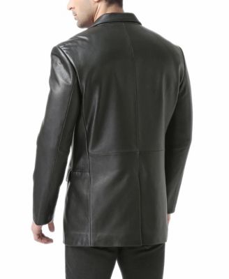 Men Classic Two-Button Leather Blazer