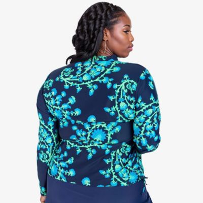 Women's Plus Size Half-Zip Nora Swim Top