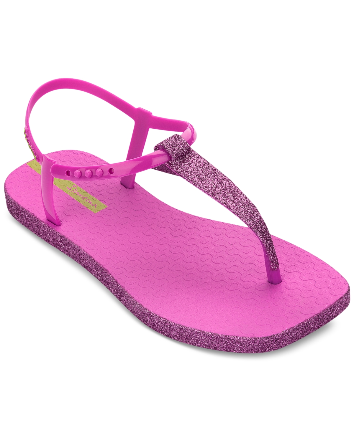 Ipanema X Shakira Class Edge Glow Slip-on Embellished T-strap Thong Sandals In Pink Glitt