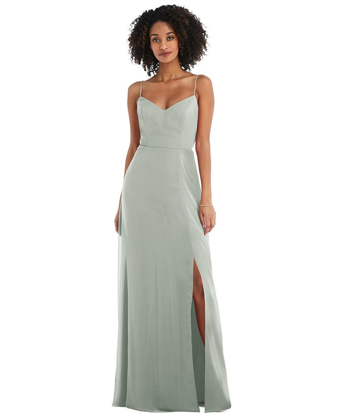 AFTER SIX WOMEN'S TIE-BACK CUTOUT MAXI DRESS WITH FRONT SLIT