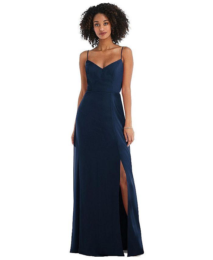 After Six Women's Tie-Back Cutout Maxi Dress with Front Slit - Macy's