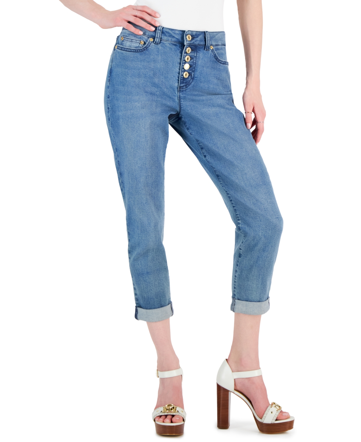 Michael Michael Kors Women's Selma High-Rise Cropped Skinny Jeans - Union Wash