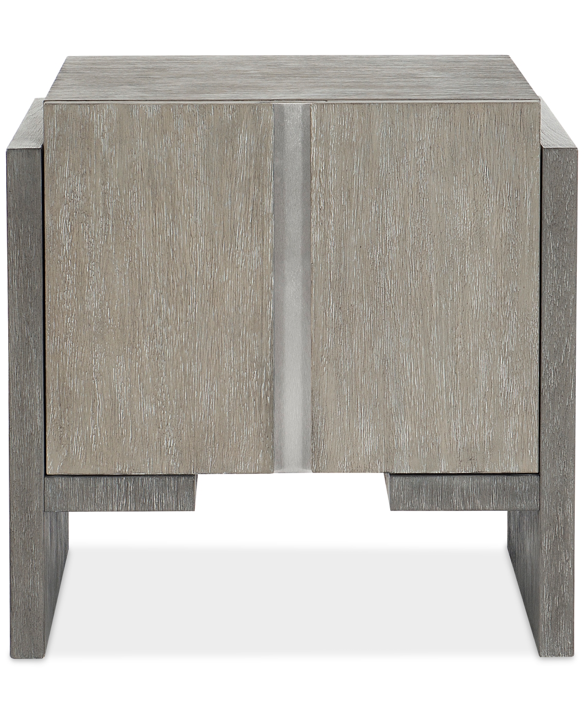 Bernhardt Foundations End Table With Doors In Grey