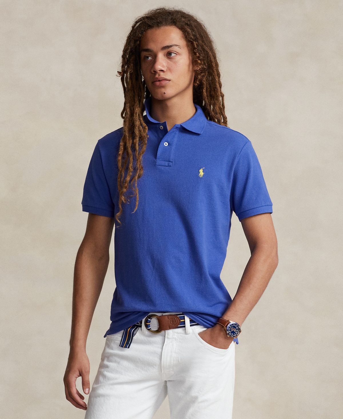 Shop Polo Ralph Lauren Men's Custom Slim Fit Short-sleeve Polo Shirt In Liberty