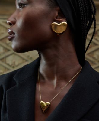 Vintage Heart Statement Stud Earrings
