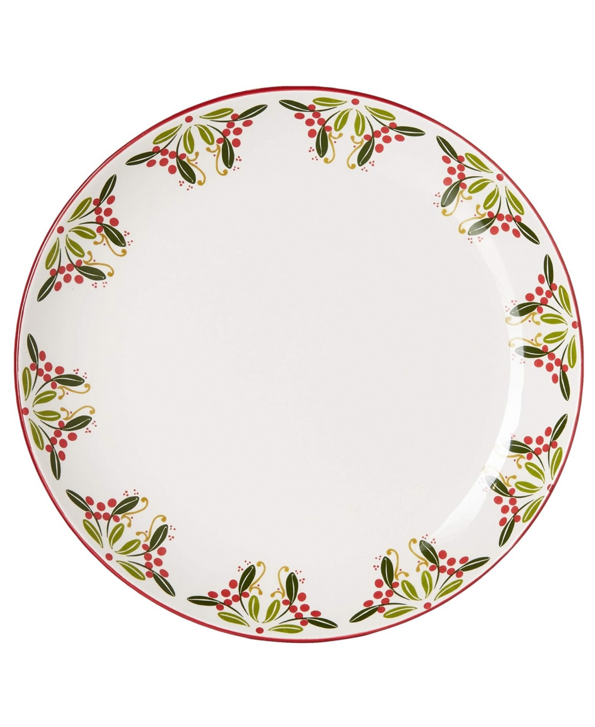 American Atelier Jay Import Bargello Set Of 6 Holiday Dinner Plates In Multi