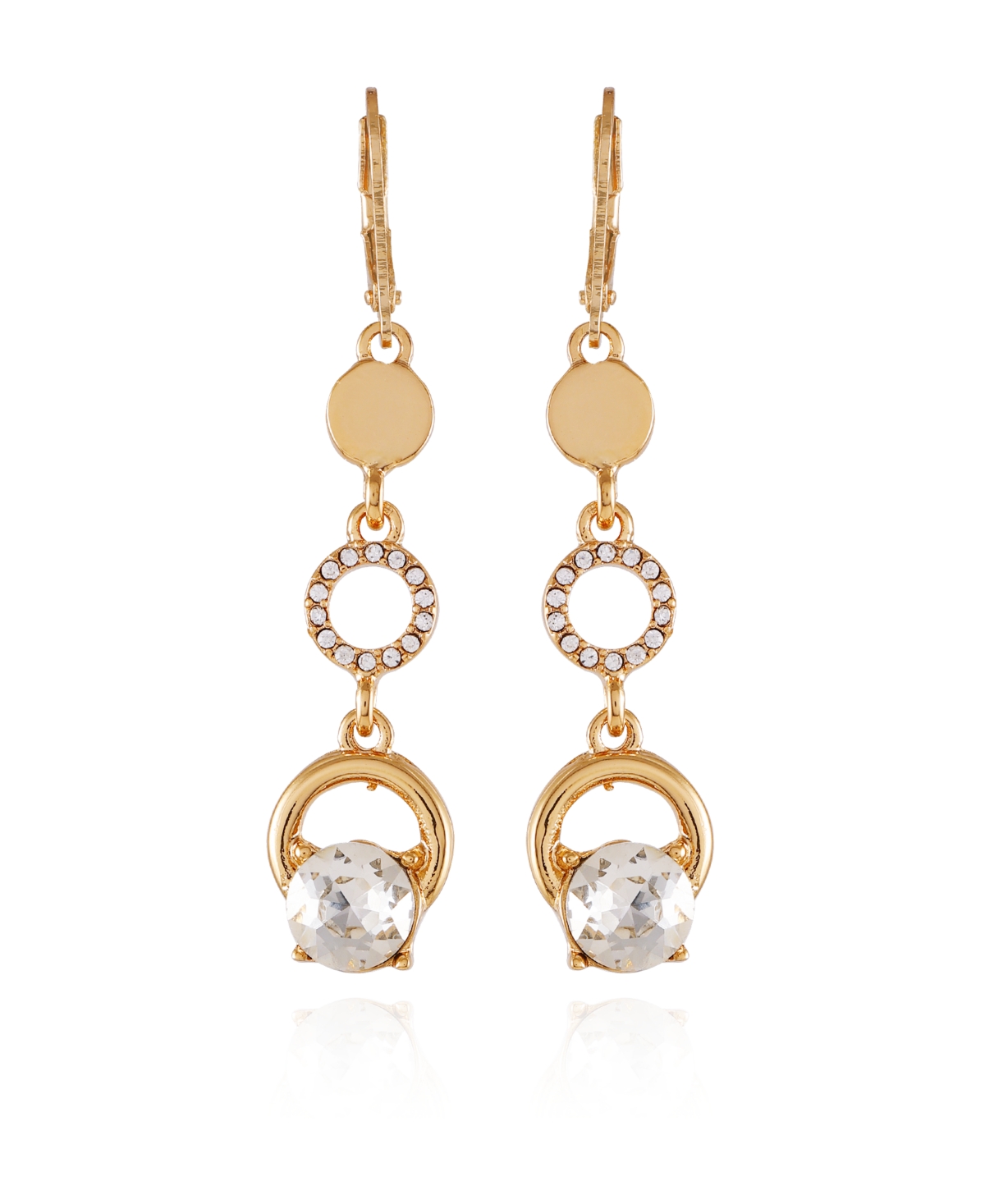 Gold-Tone Linear Dangle Drop Statement Earrings - Gold