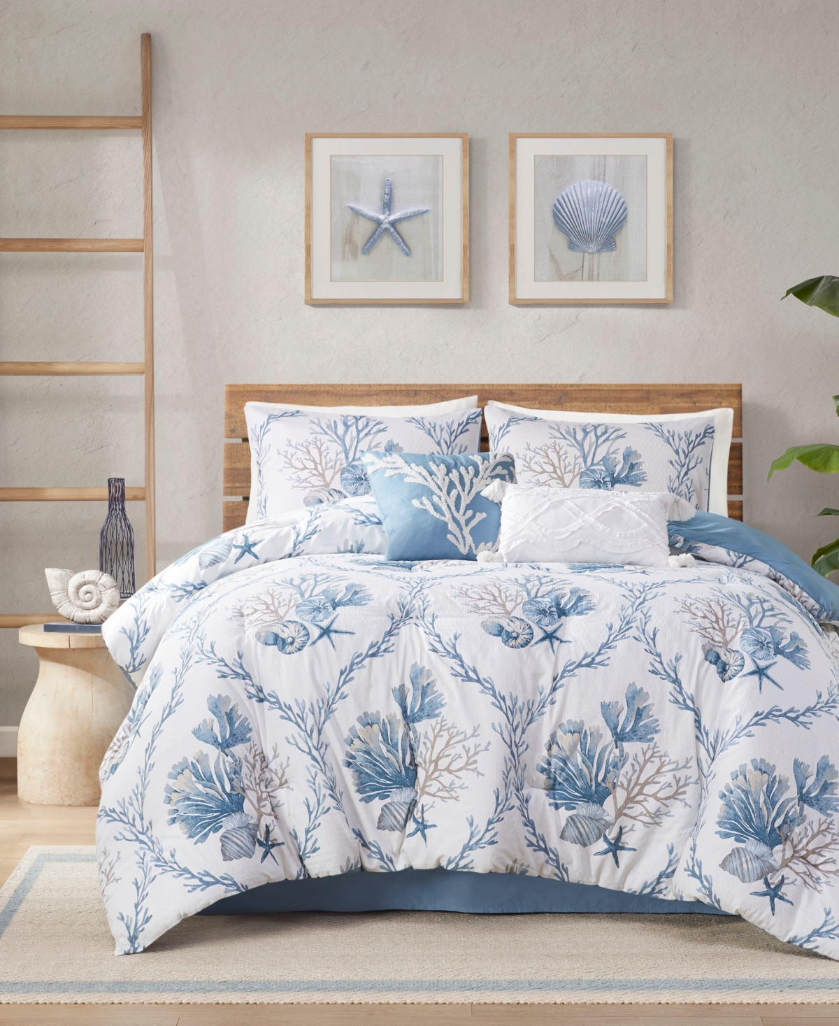 Harbor House Pismo Beach Cotton 6-pc Comforter Set, King In Blue,white