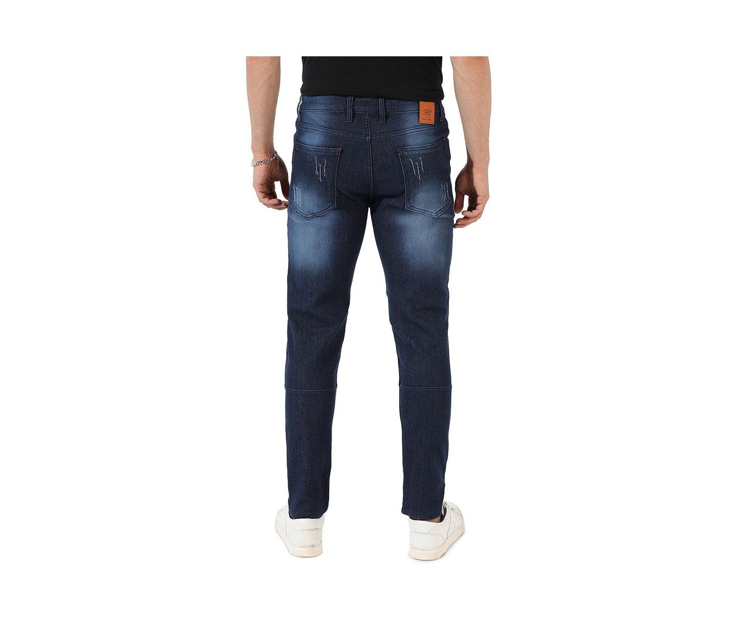 Мужские джинсы Campus Sutra Navy Blue Dark-Wash Denim Jeans, цвет: Тёмно-синий — фото 3