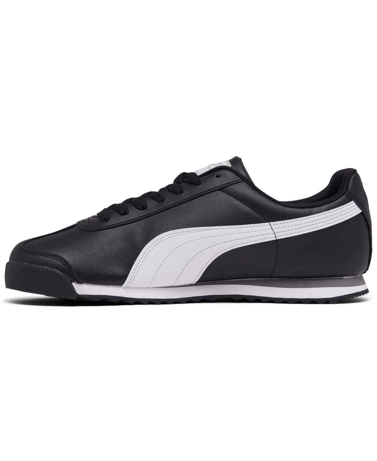 Shop Puma Men's Roma Basics Casual Sneakers From Finish Line In Black,white, Silver