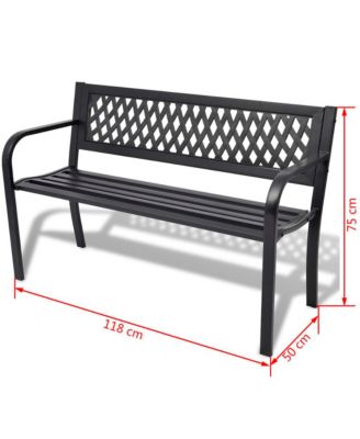 Patio Bench 46.5" Steel Black