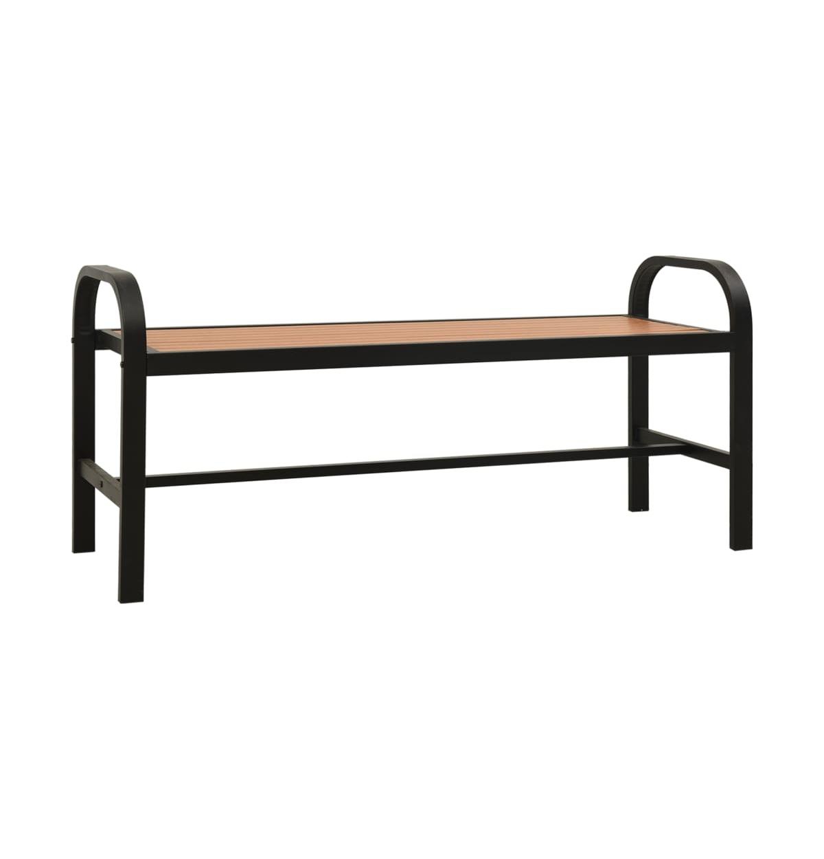 Vidaxl Patio Bench 49" Steel And Wpc Brown And Black