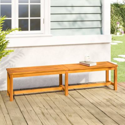 Garden Bench Brown Solid Acacia wood 70.9 in x 13.8 in x 17.7 in