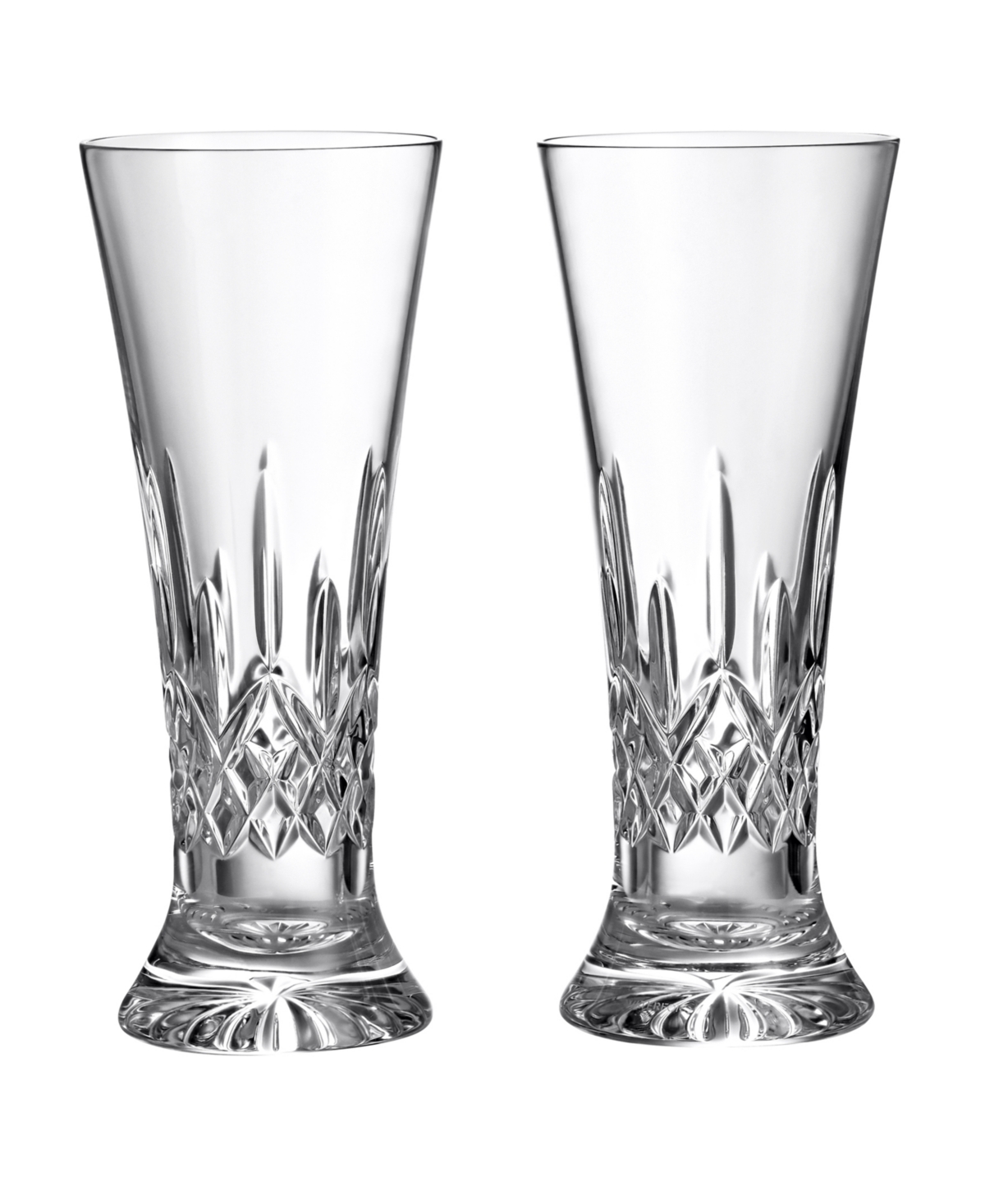 Waterford Lismore Pilsner Glasses 14 Oz, Set Of 2 In Clear