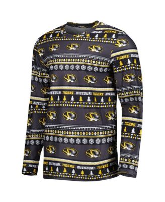 Men's Black Missouri Tigers Swivel Long Sleeve T-shirt and Pants Sleep Set