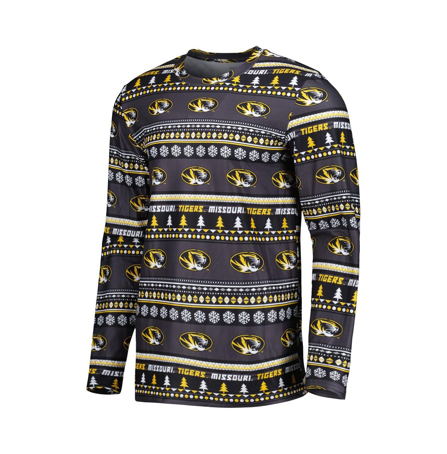 Мужской комплект для сна Concepts Sport Missouri Tigers Swivel: лонгслив и брюки, Black — фото 2