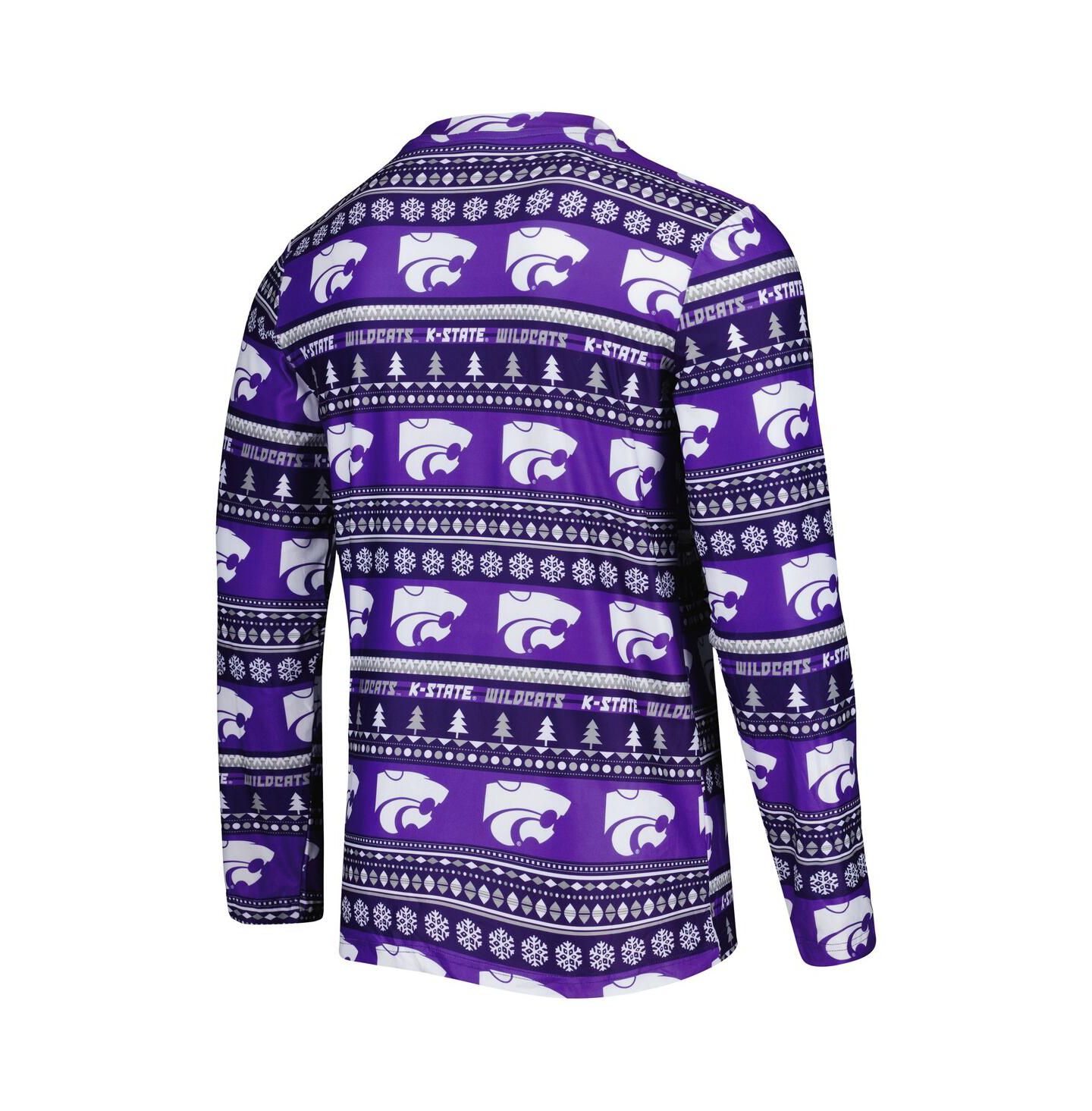 Мужская пижама Concepts Sport Kansas State Wildcats Swivel, Purple — фото 3