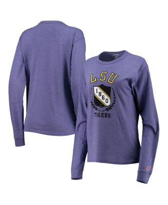 Women's League Collegiate Wear Heathered Purple Distressed LSU Tigers ...