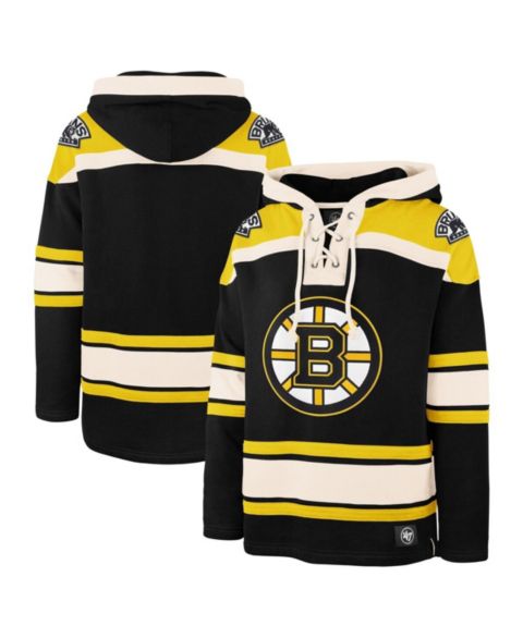 Мужское худи '47 Brand Black Boston Bruins Big and Tall Superior Lacer Pullover