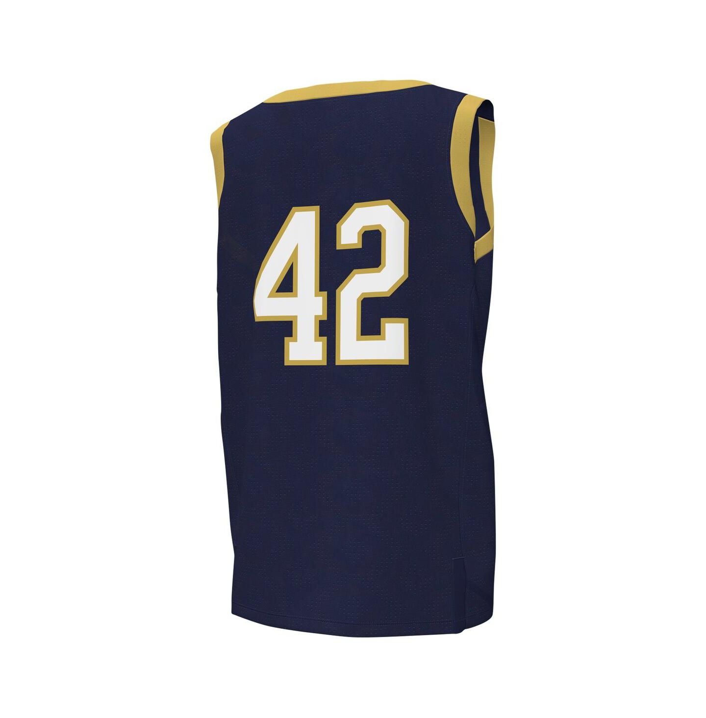 Топ Under Armour #42 Navy Notre Dame Fighting Irish Replica Basketball Jersey для мальчиков — фото 2