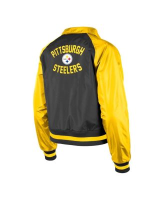 Women's Black Pittsburgh Steelers Coaches Raglan Full-Snap Jacket
