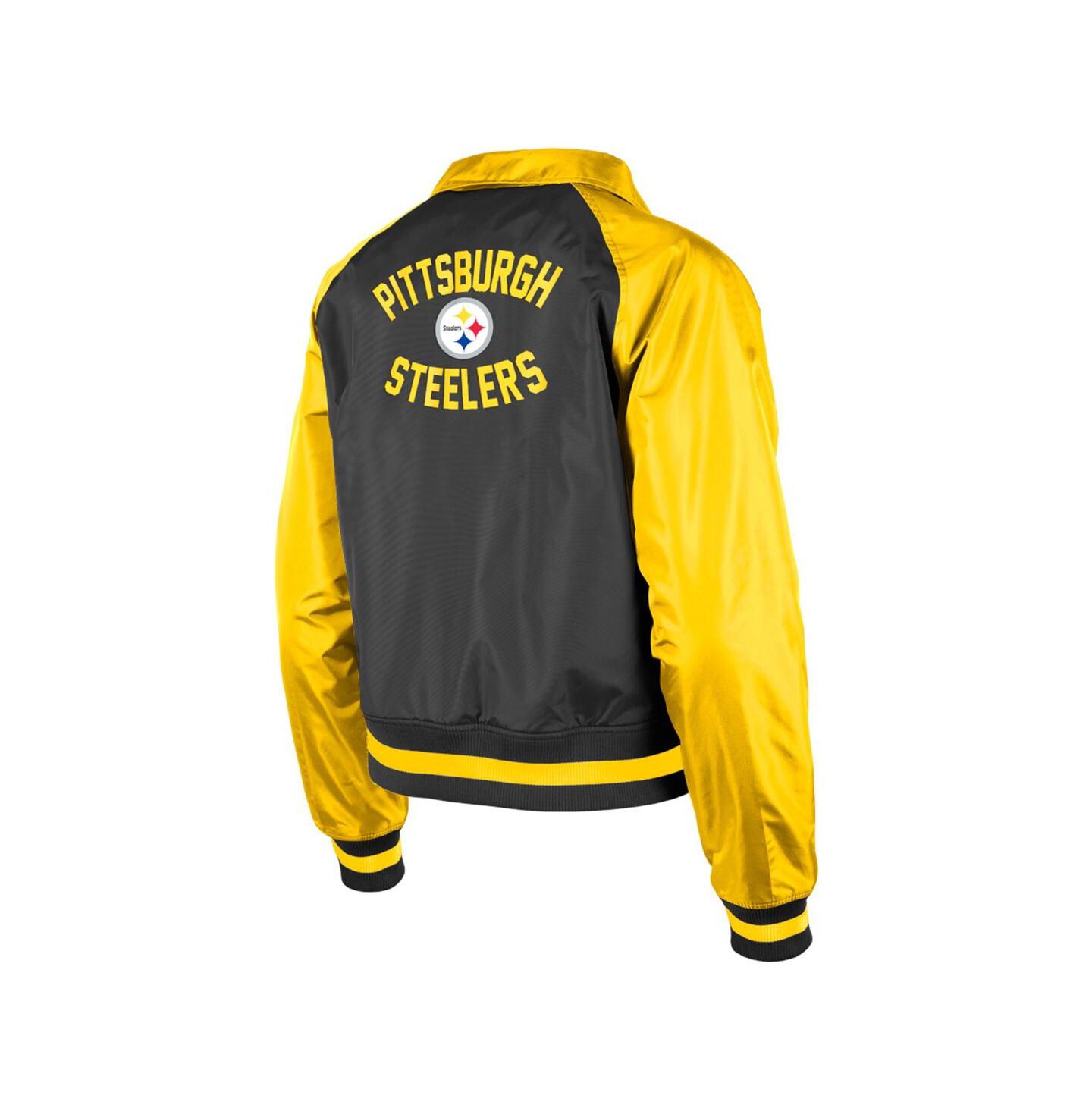 Женская куртка New Era Black Pittsburgh Steelers Coaches Raglan Full-Snap — фото 3